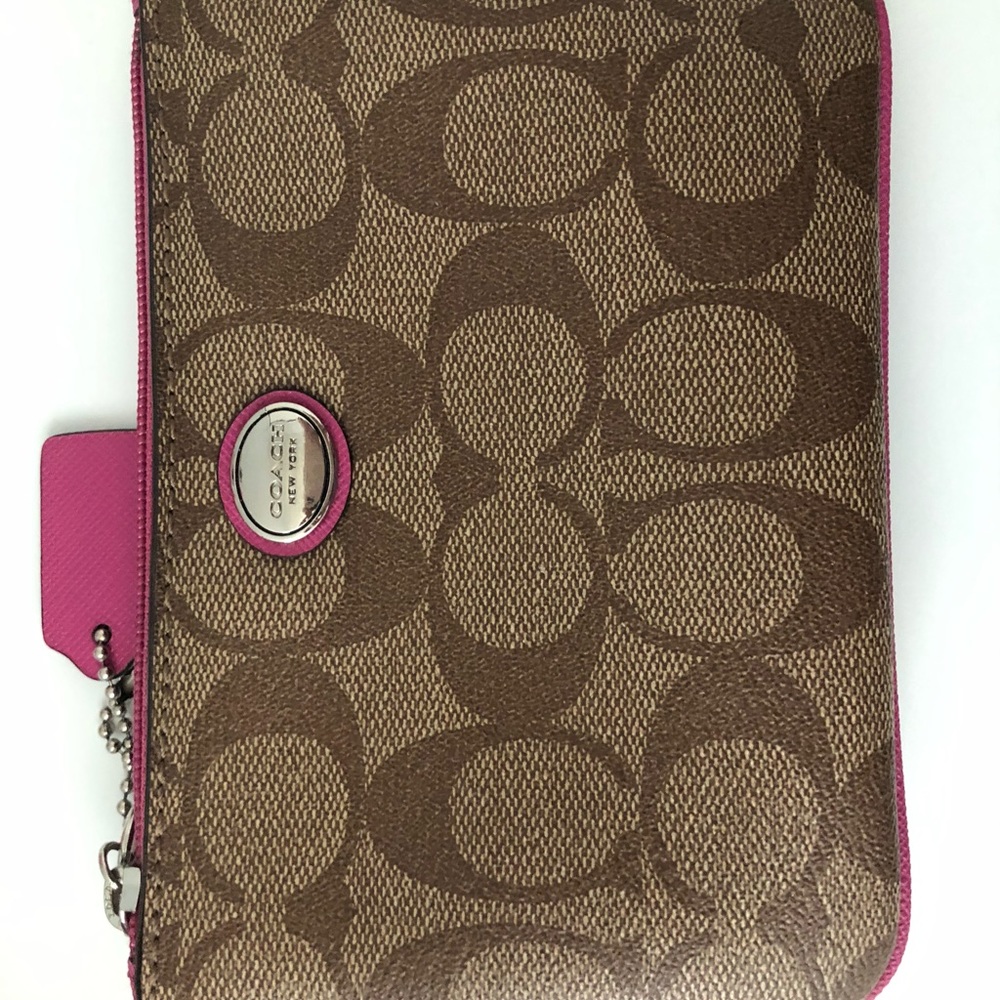 Pink coach wristlet